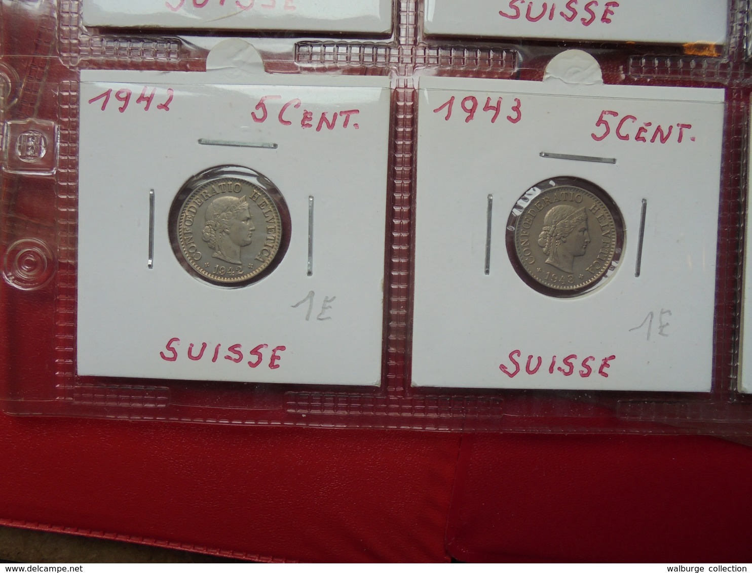 SUISSE 1880-2000 LOT DE 44 MONNAIES DATES DIFFERENTES DE 5 CENTS.