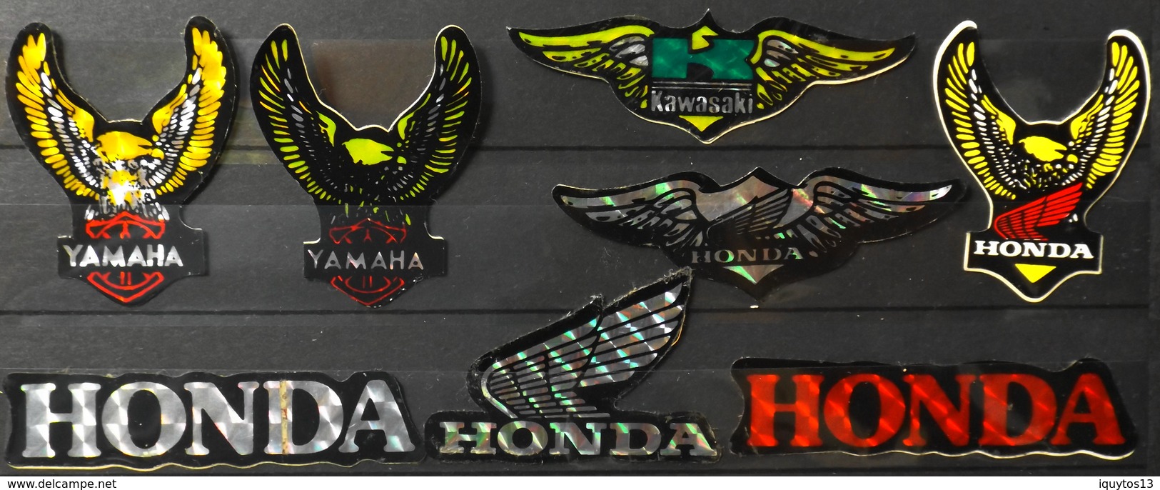 Lot De 8 AUTOCOLLANTS PUB Pour Les MOTOS  - YAMAHA - KAWASAKI - HONDA - TBE - Stickers