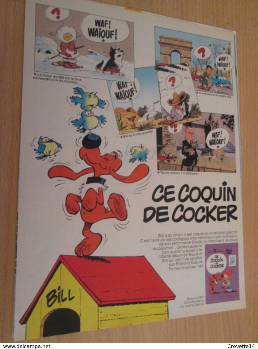 CLI618 PAGE DE REVUE SPIROU ANNEES 60/70 / SORTIE NOUVEL ALBUM BOULE ET BILL ROBA - Boule Et Bill