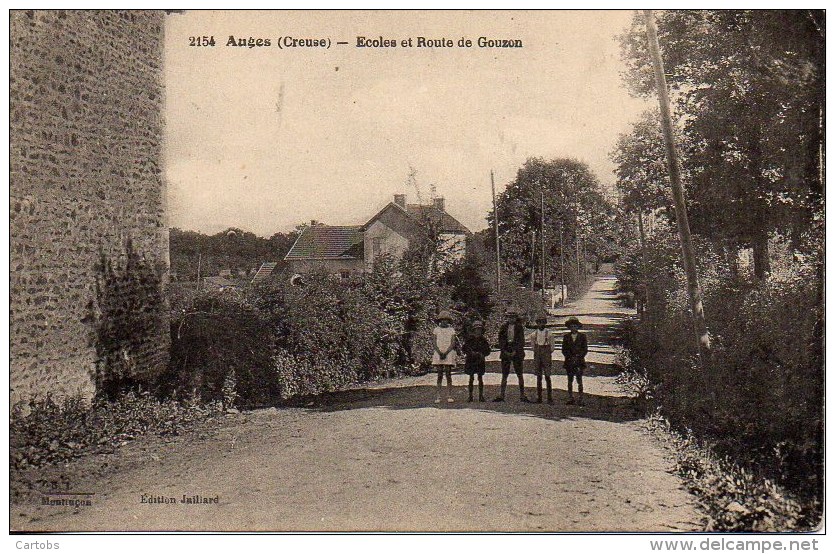 23 AUGES Ecoles Et Route De Gouzon - Autres & Non Classés