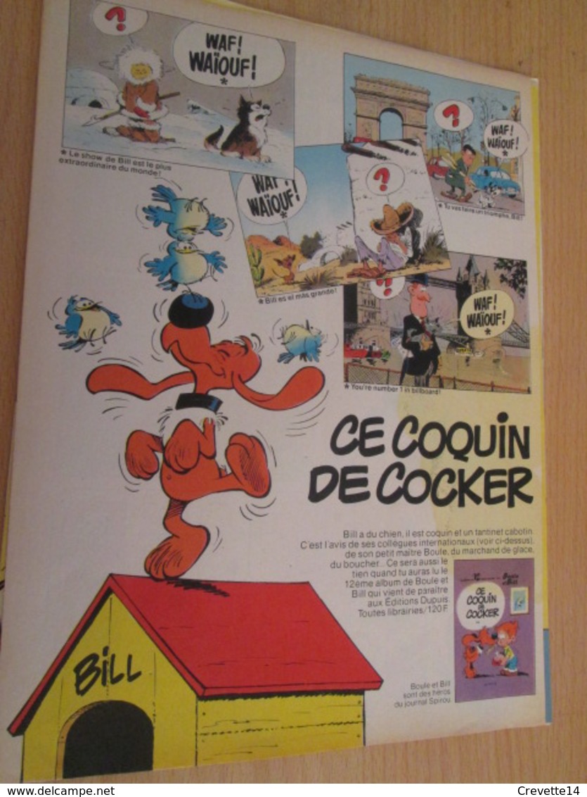 CLI618 PAGE DE REVUE SPIROU ANNEES 60/70 / SORTIE NOUVEL ALBUM  BOULE ET BILL ROBA - Boule Et Bill