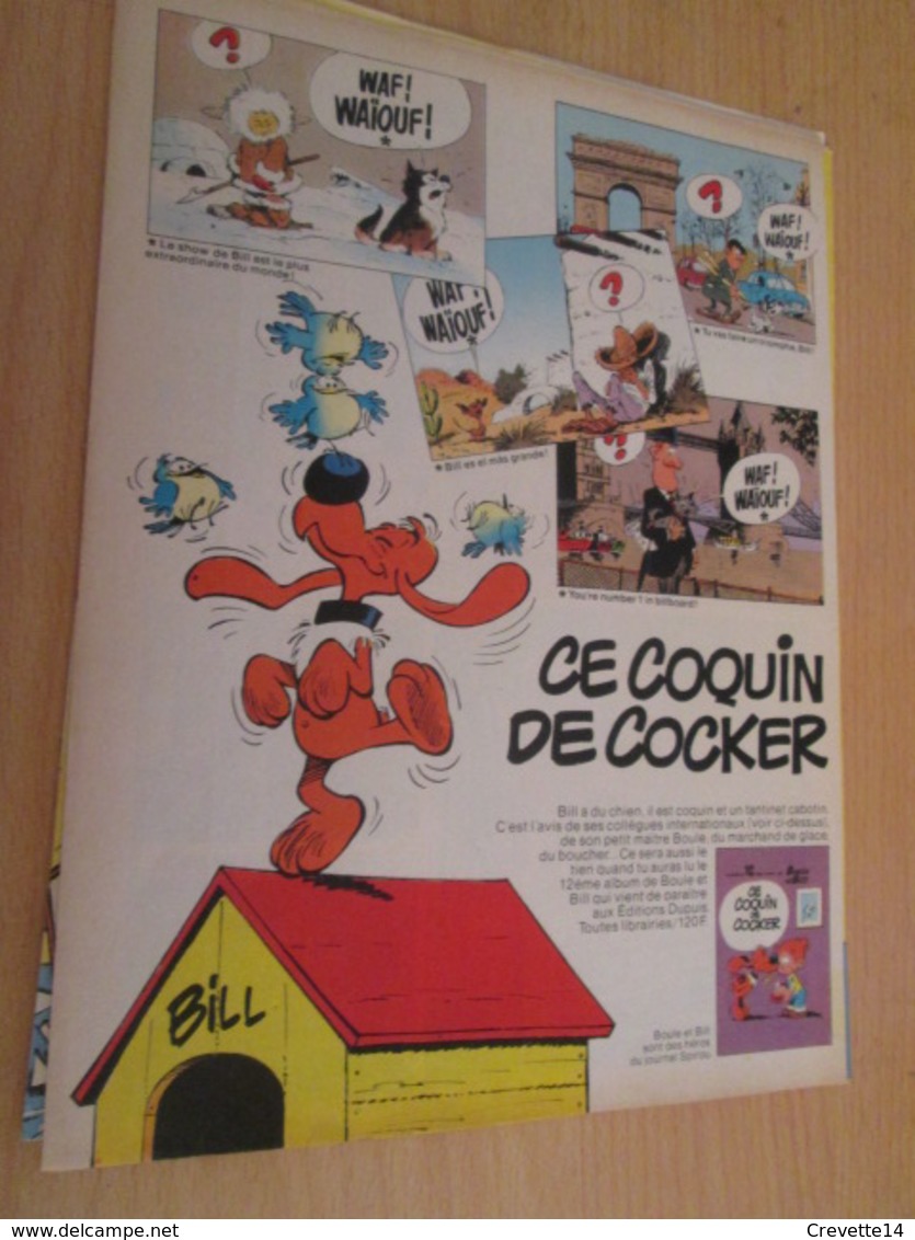 CLI618 PAGE DE REVUE SPIROU ANNEES 60/70 / SORTIE NOUVEL ALBUM  BOULE ET BILL ROBA - Boule Et Bill