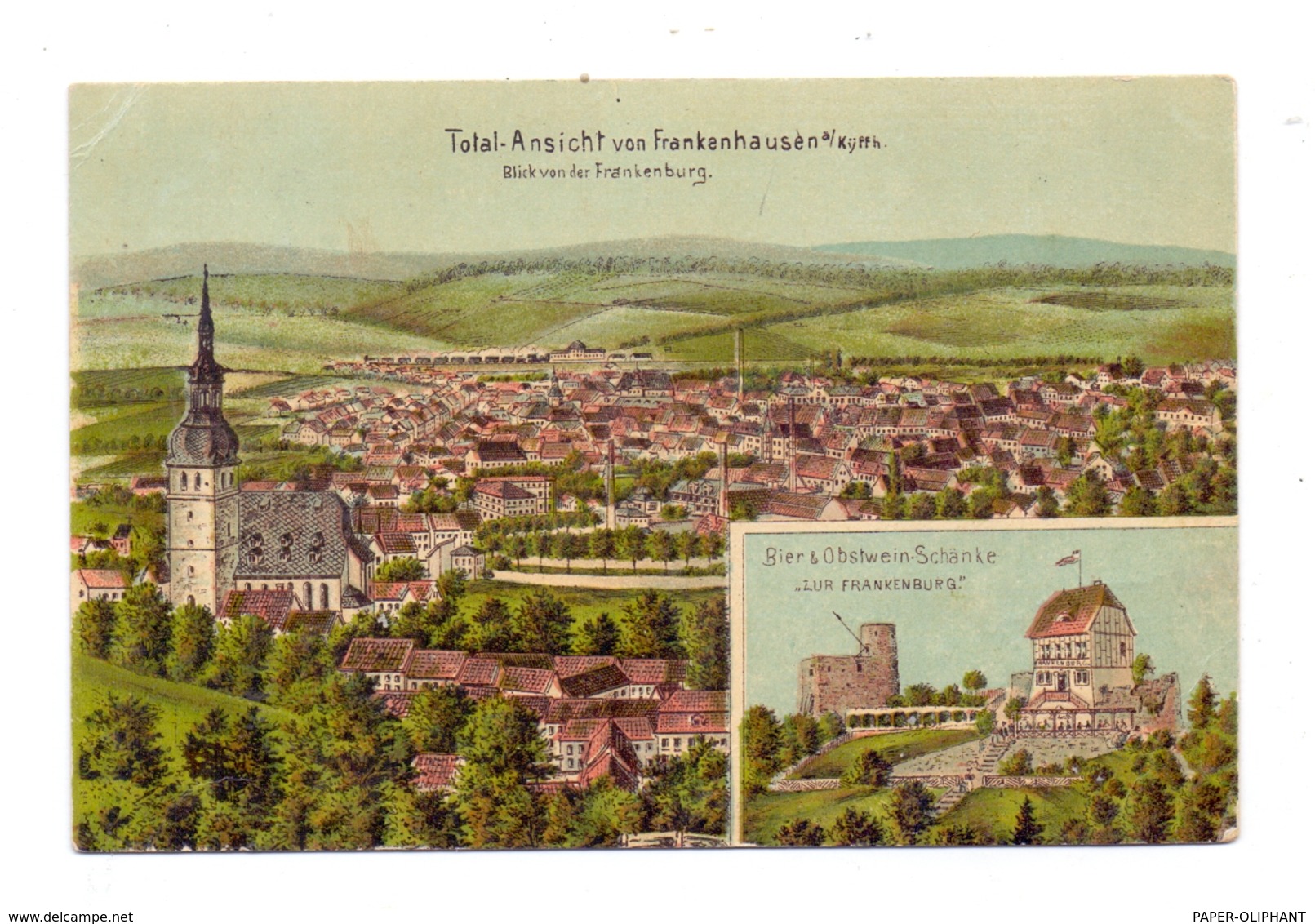 0-4732 BAD FRANKENHAUSEN, Bier- Und Obstweinschänke  "Zur Frankenburg", Total-Ansicht, 1899 - Bad Frankenhausen