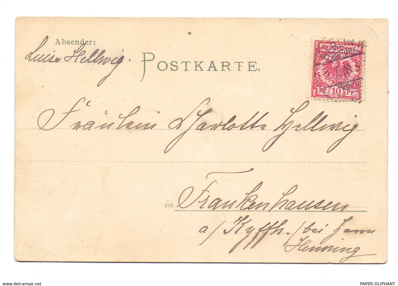 0-4732 BAD FRANKENHAUSEN, Bier- Und Obstweinschänke  "Zur Frankenburg", Total-Ansicht, 1899 - Bad Frankenhausen