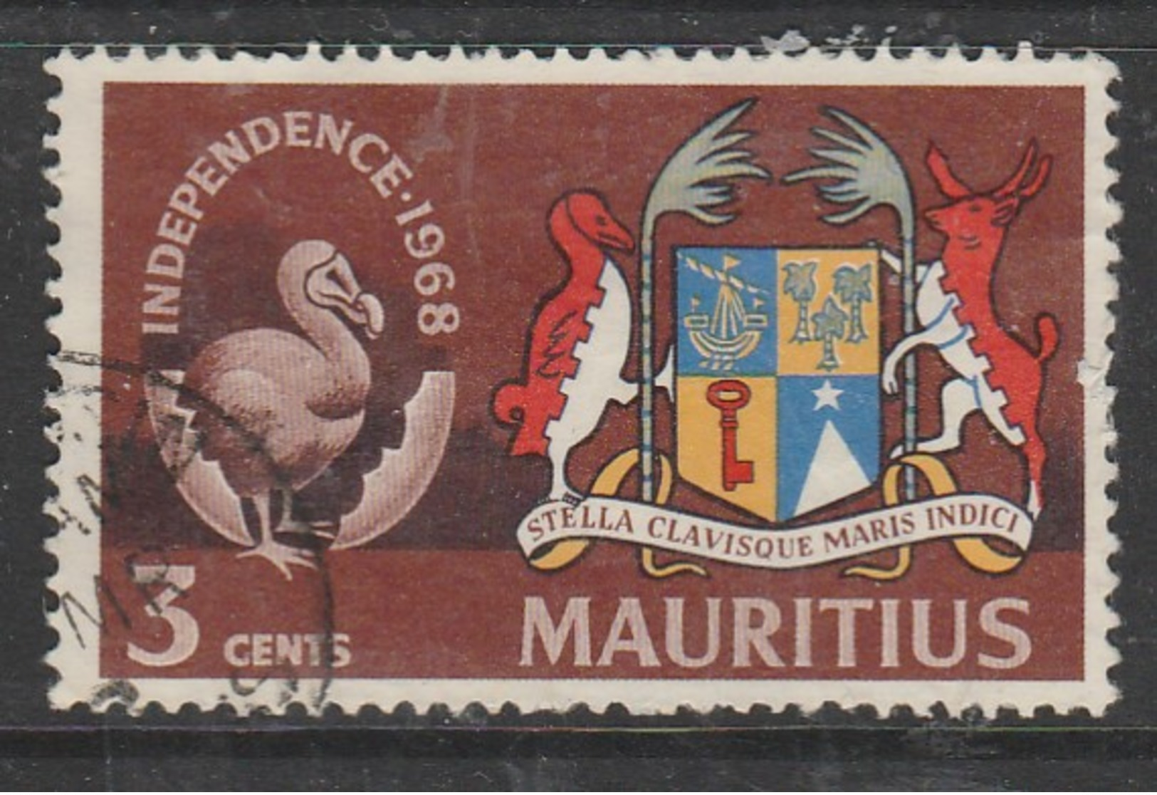 Mauritius 1968 Independence 3c Multicoloured SW 333 O Used - Mauritius (1968-...)