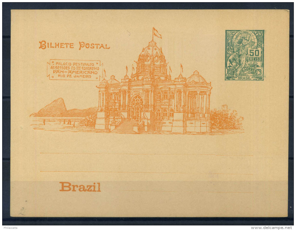 Brasile 1898 Intero Postale 100% 50 Reis - Interi Postali