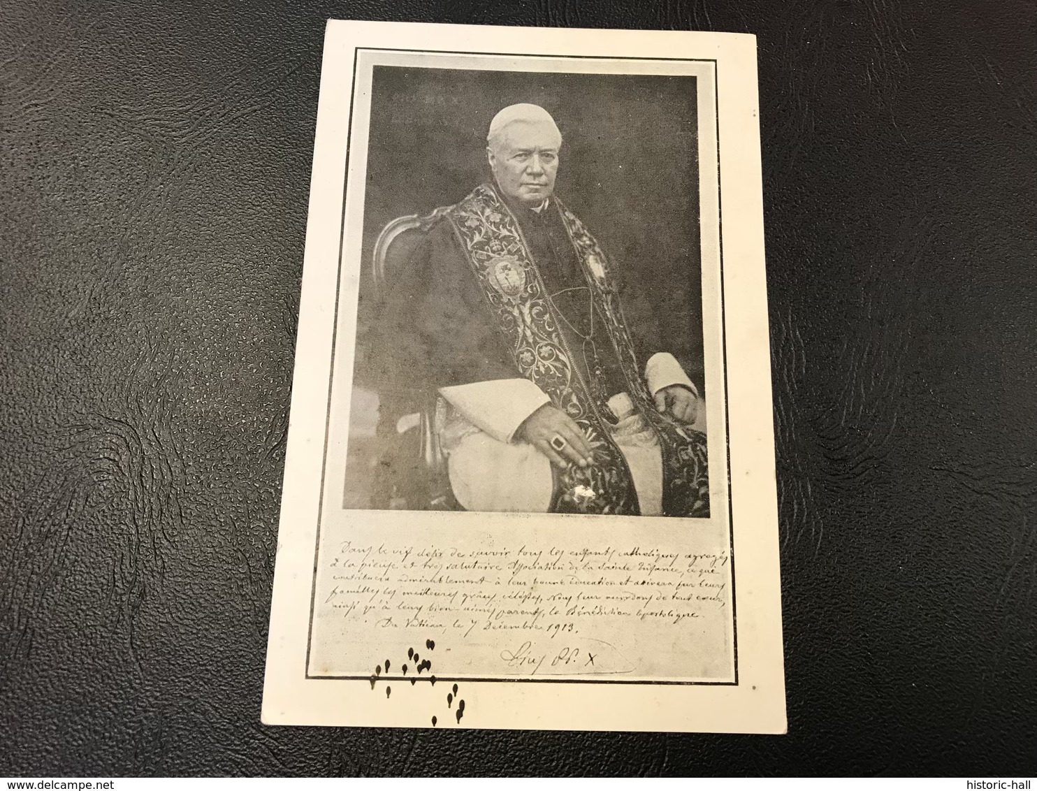 Reproduction De L’importante Et Precieuse Déclaration Que Sa Sainteté PIE X A Daigné écrire Entierement De Sa Main 1913 - Devotieprenten