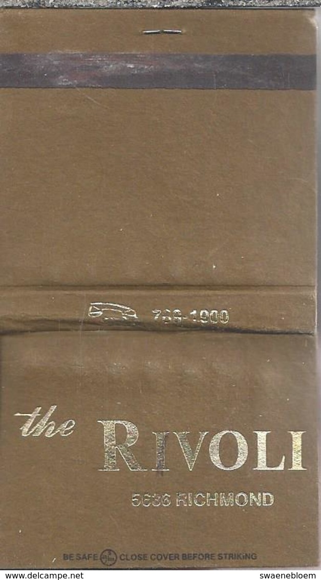 Lucifermapje. The RIVOLI. 5636 RICHMOND. Matchbook. Pochette D'Allumettes, Luciferdoos. - Luciferdozen