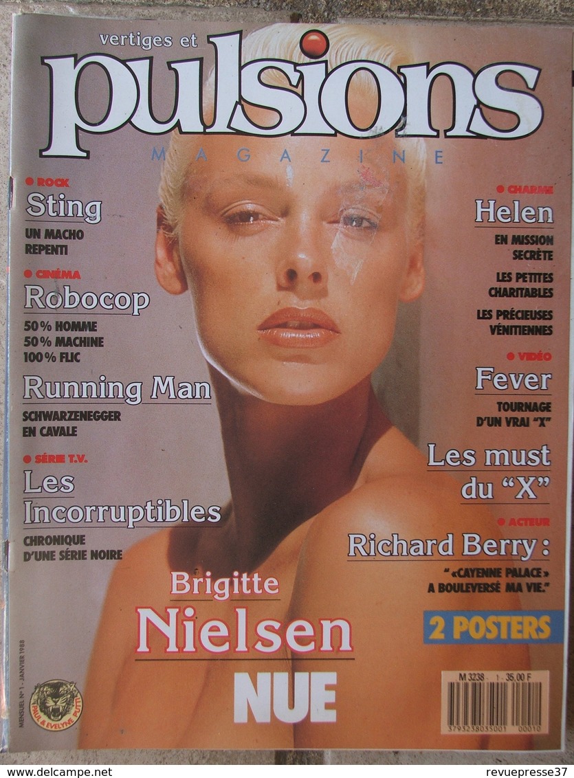 PULSIONS N°1 (janv 1988) Brigitte Nielsen - Sting - Richard Berry - Charme - Poster - Autres & Non Classés