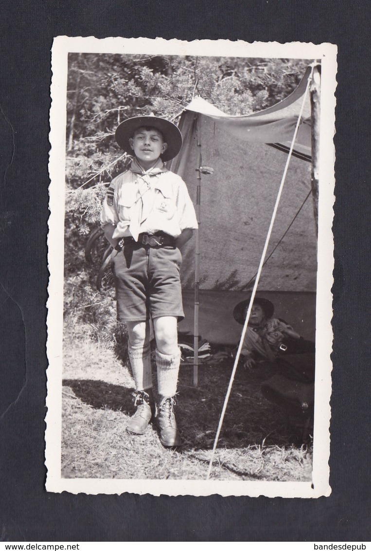 Photo Originale Vintage Scoutisme Jeune Scout Camp De Pentecôte 1935 - Scoutisme