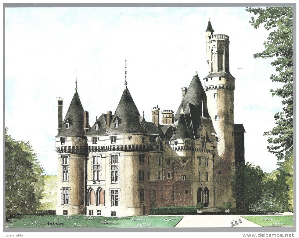 Coll.Delhaize,Châteaux De Belgique. 3 Gravures: Ham-sur-heure,Antoing ,Chimay - Histoire