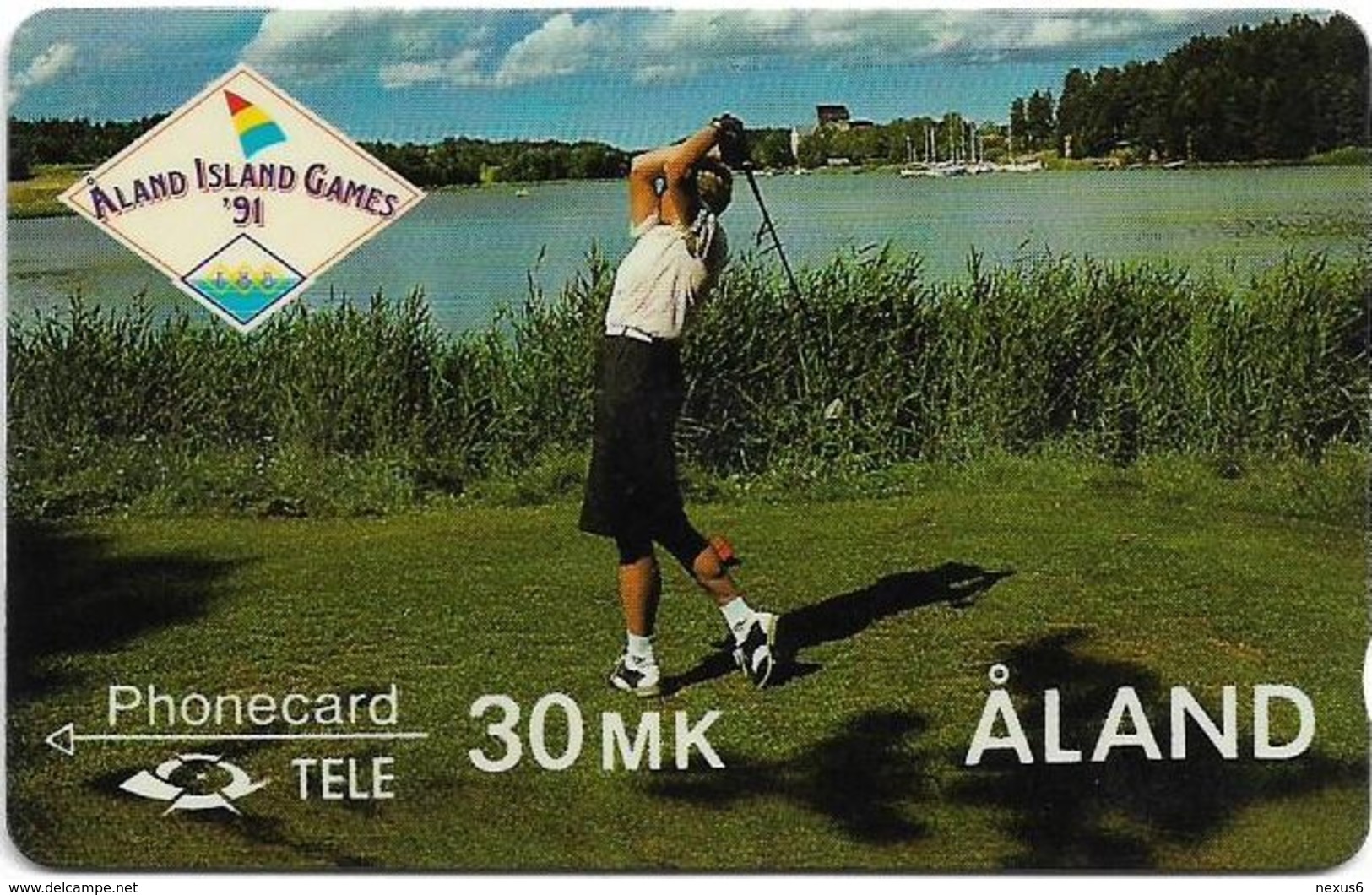 Aland - Aland Games Golf - 4FINA (2 Boxes Left & Right) 06.1991, 5.000ex, Used - Aland