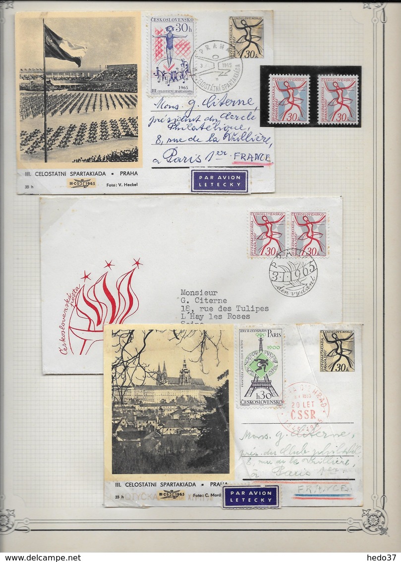 Tchécoslovaquie - Collection Spécialisée Enveloppes & Timbres - 60 Scans - Collections, Lots & Series