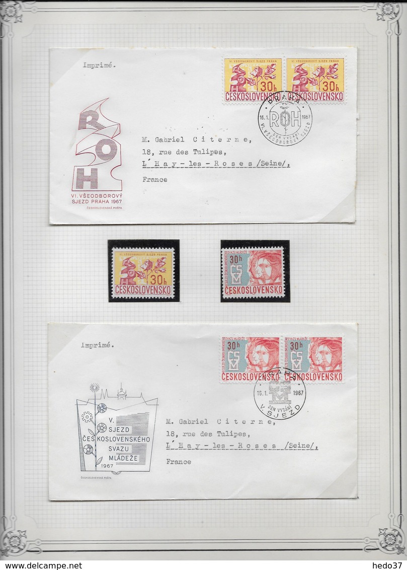 Tchécoslovaquie - Collection Spécialisée Enveloppes & Timbres - 60 Scans - Verzamelingen & Reeksen