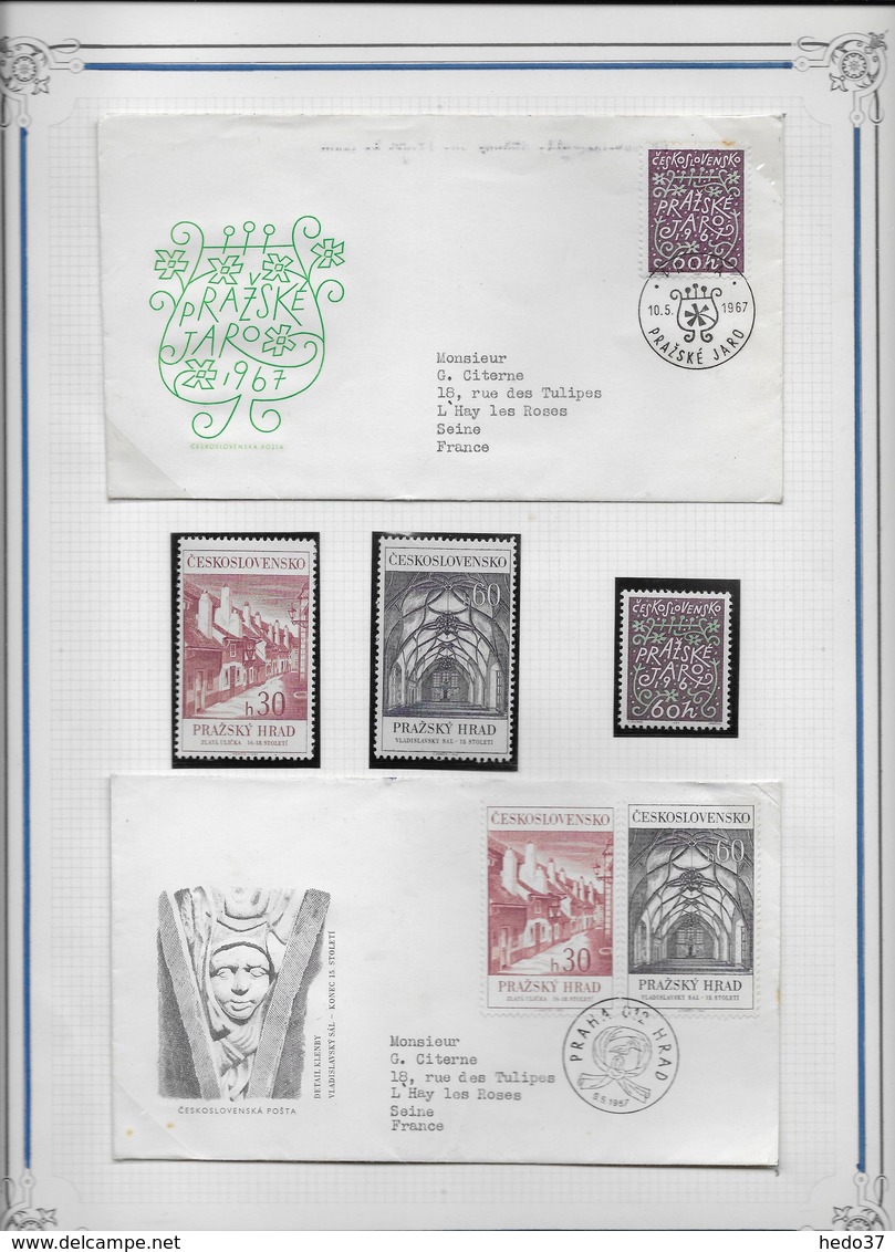 Tchécoslovaquie - Collection spécialisée enveloppes & timbres - 60 scans