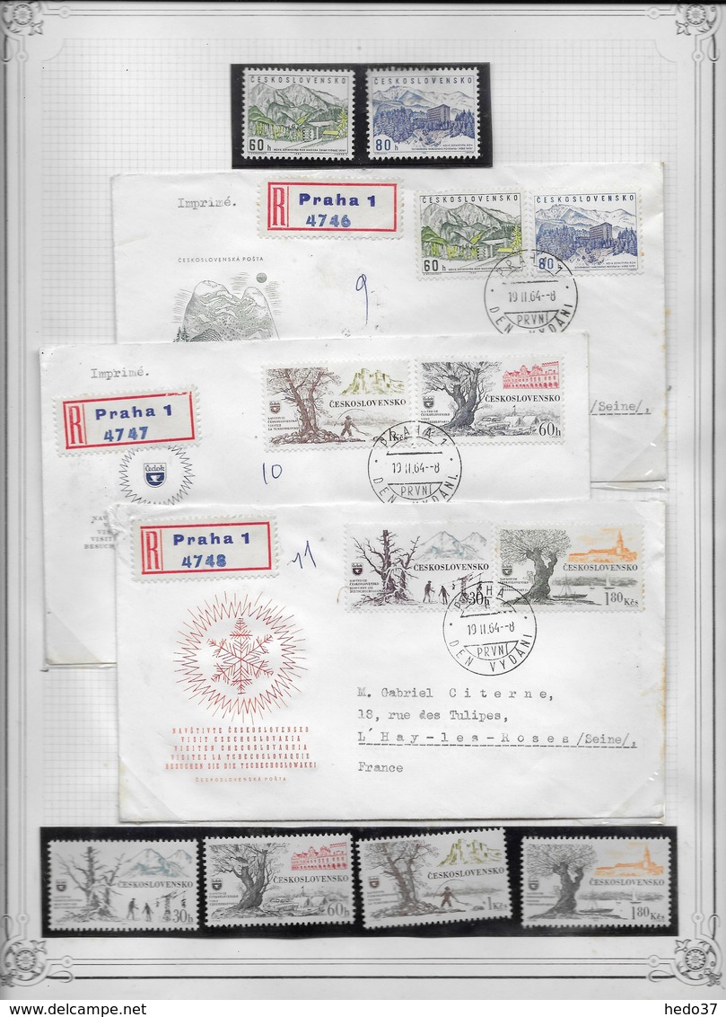 Tchécoslovaquie - Collection spécialisée enveloppes & timbres - 60 scans