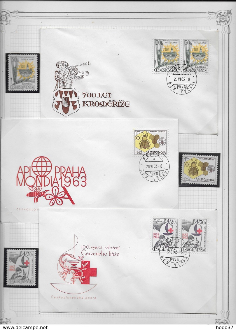 Tchécoslovaquie - Collection spécialisée enveloppes & timbres - 60 scans