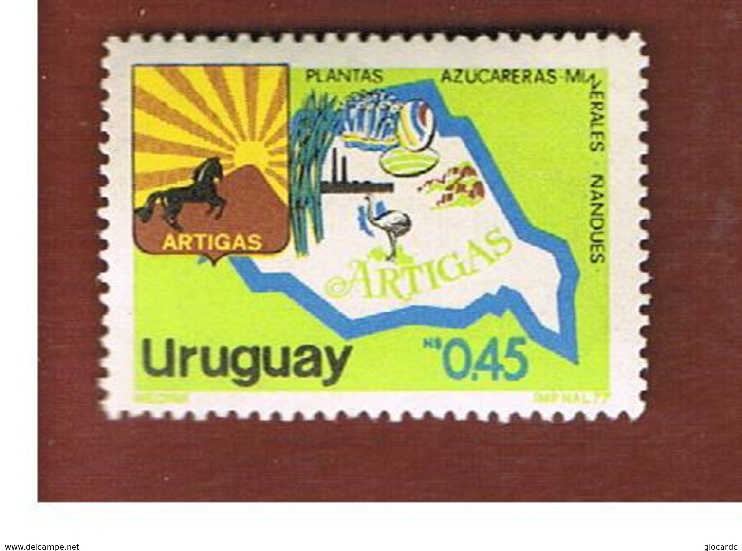 URUGUAY   -  SG 1687  -     1978  ARTIGAS, MAP AND ARMS                                   - MINT ** - Uruguay