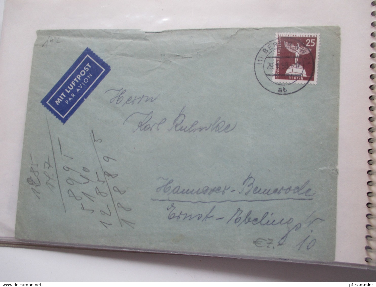 BRD / Berlin Belegeposten In 2 Alben 90 Belege / GA / Paketkarten. 22 Nachnahmekarten Mit Zurück Vermerk! 1950 - 90er - Colecciones (en álbumes)