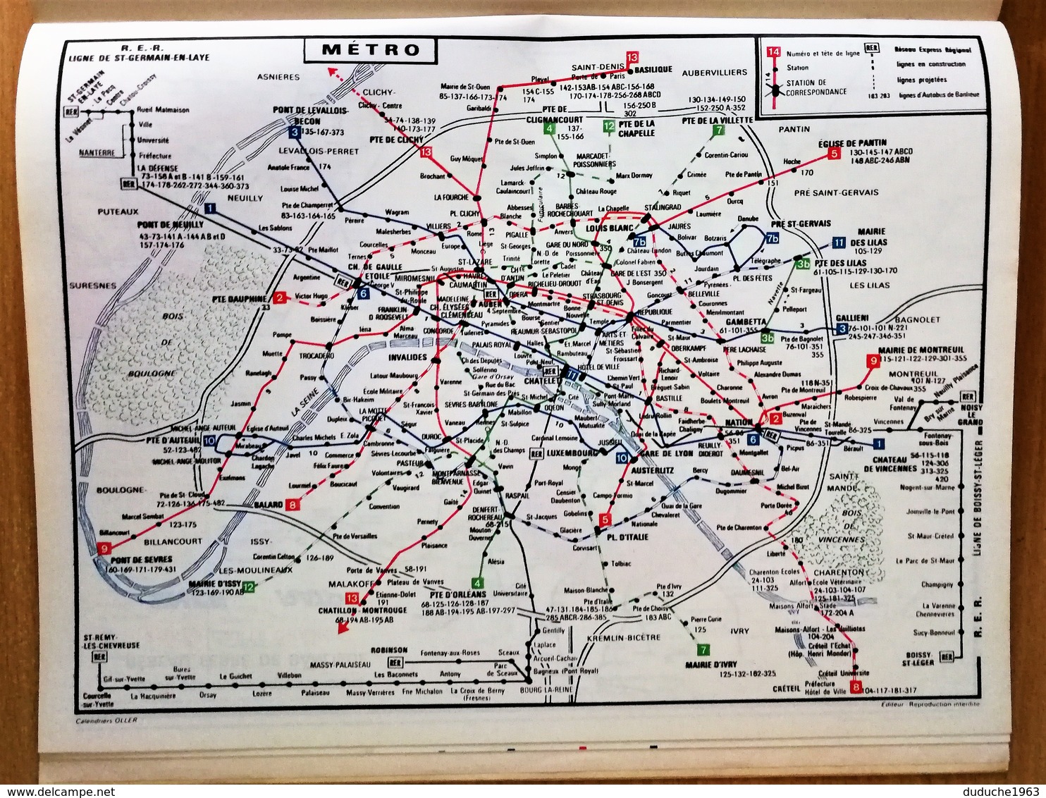 Calendrier La Poste - Almanach : Paris Région Parisienne 1979. Plan Paris,SNCF,métro - Groot Formaat: 1971-80