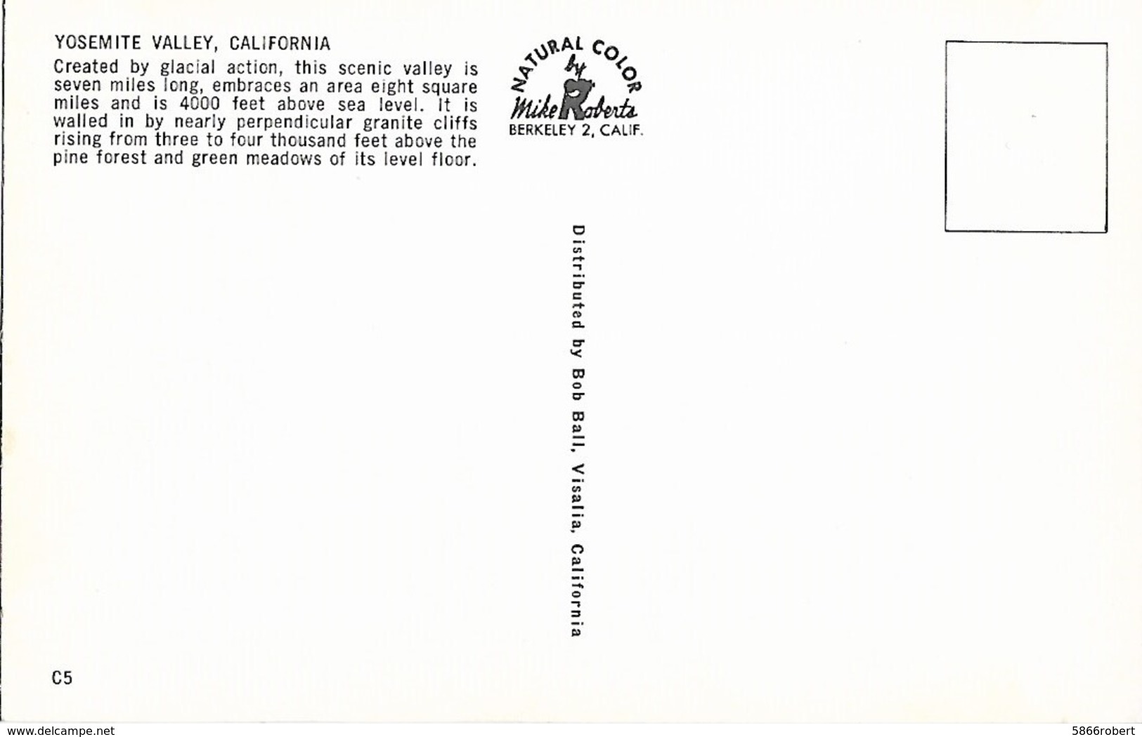 CARTE POSTALE ORIGINALE DE 9CM/14CM : YOSEMITE VALLEY CALIFORNIA   USA - Yosemite