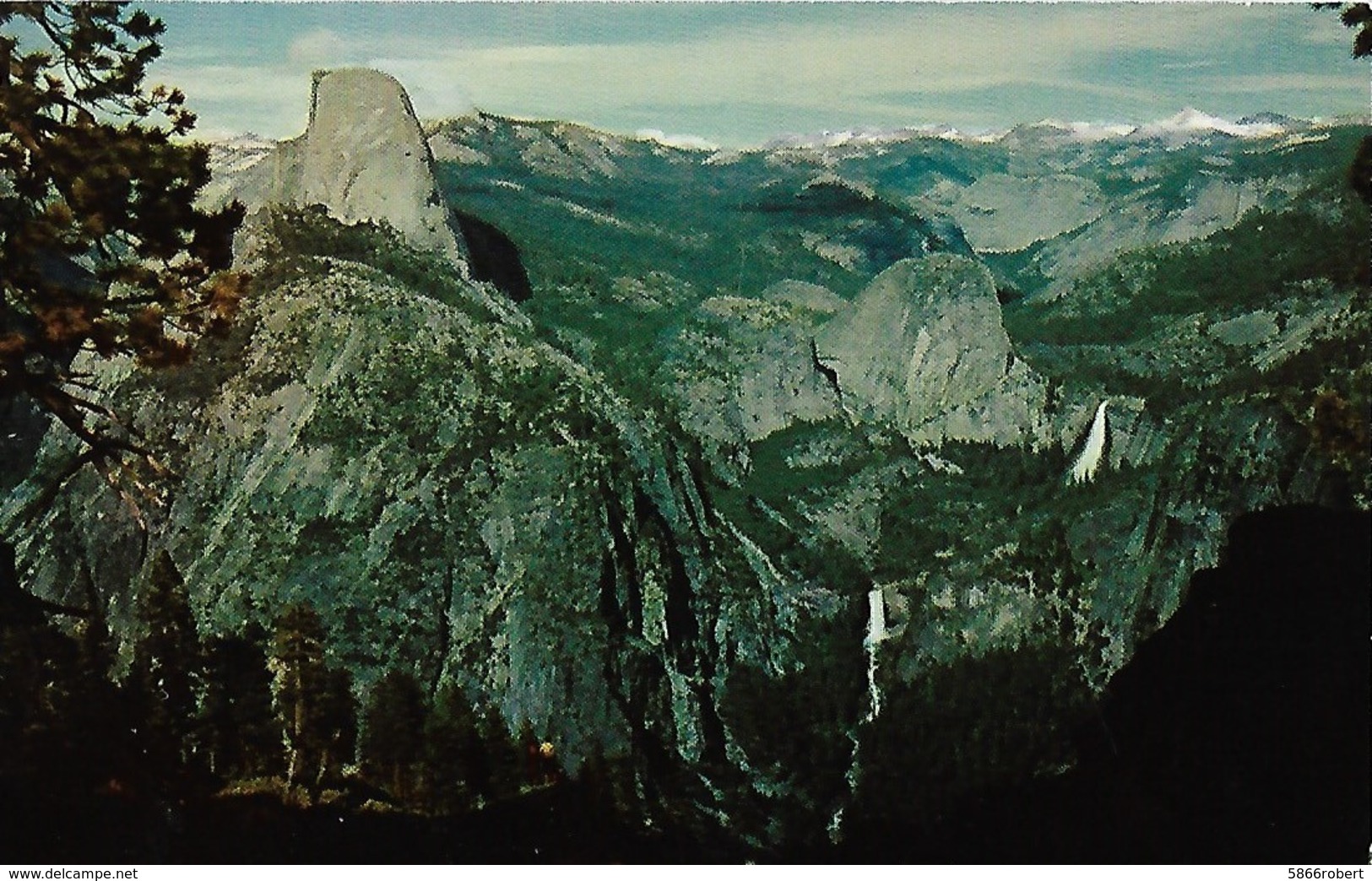 CARTE POSTALE ORIGINALE DE 9CM/14CM : YOSEMITE NATIONAL PARK CALIFORNIA THE HIGH SIERRA FROM GLACIER POINT   USA - Yosemite