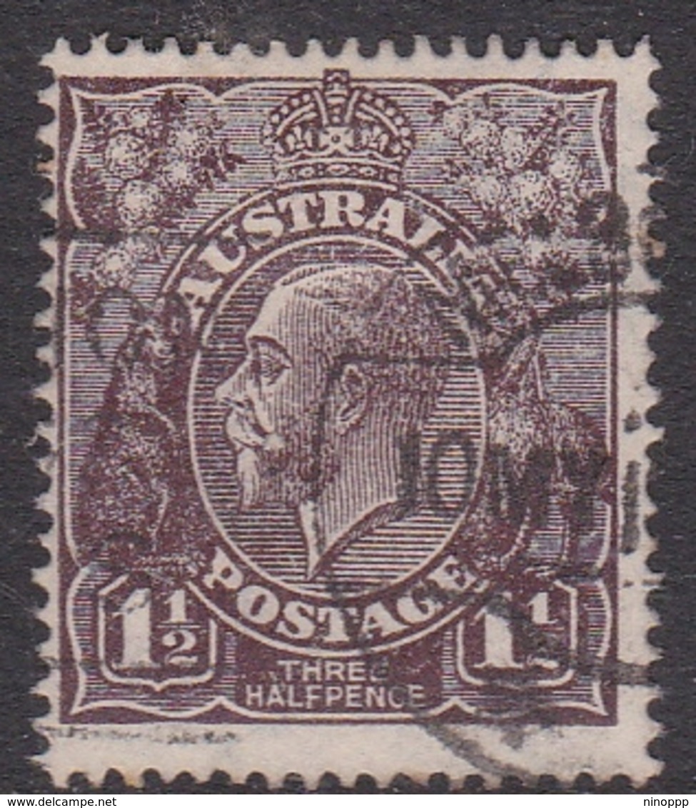 Australia SG 54 1919 King George V,three Half Penny Black Brown, Large Multiple Watermark, Used - Oblitérés