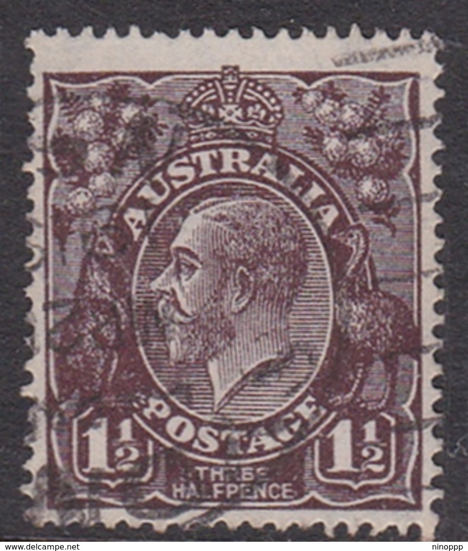 Australia SG 54a 1919 King George V,three Half Penny Black Brown,thin Paper, Large Multiple Watermark, Used - Oblitérés