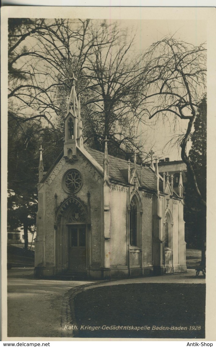 Baden-Baden V. 1928  Kath. Krieger Gedächtniskapelle  (503) - Baden-Baden