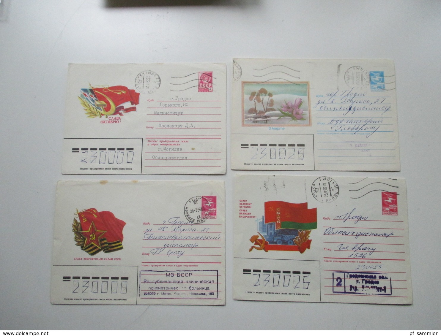 Sowjetunion 1970 / 80er Jahre FDC / Ganzsachen / Sonderumschläge! 272 Stk. gelaufen / ungebraucht! Viele Motive!!