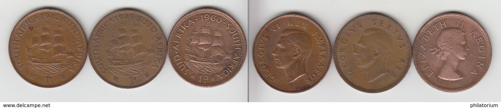 Afrique Du Sud 1 Penny 1942 + 1949 + 1960 - Südafrika