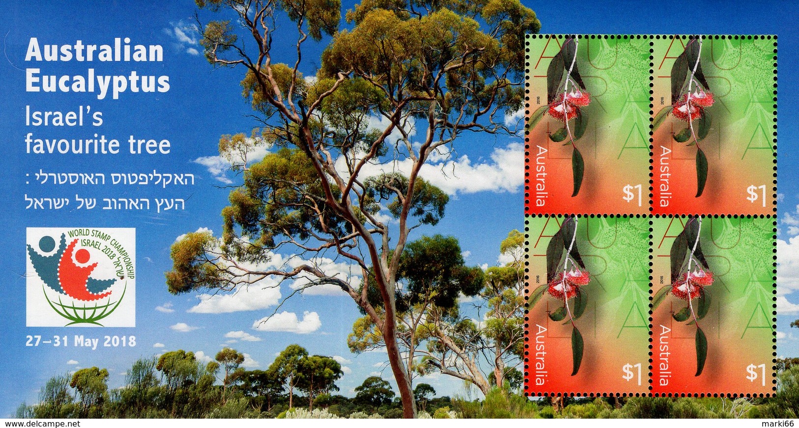 Australia - 2018 - Australian Eucaliptes - World Stamp Championship - Mint Souvenir Sheet With Eucaliptus Scent - Nuovi