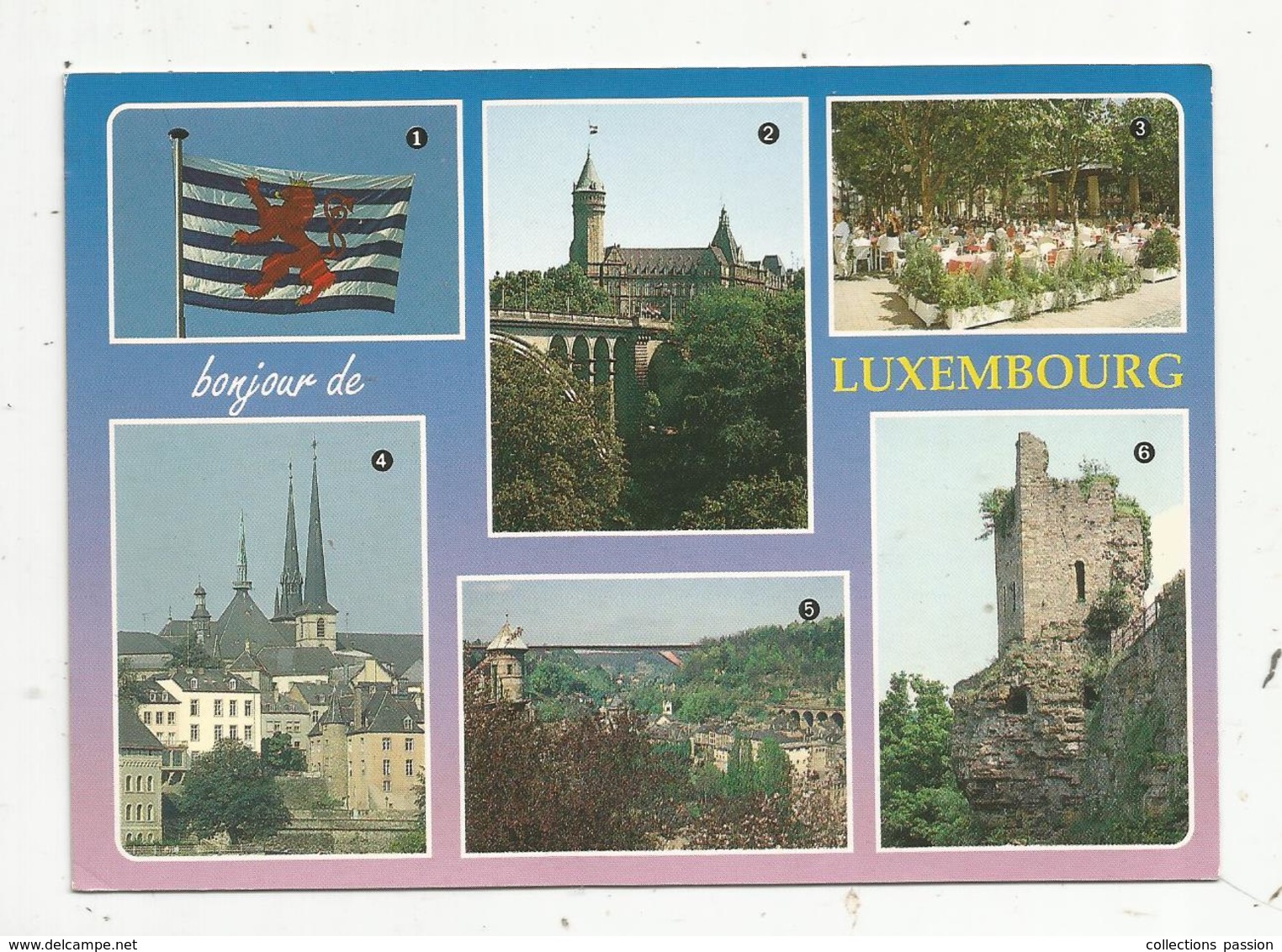 Cp, Bonjour De LUXEMBOURG , Multi Vues ,voyagée 1995 , Ed. Messageries Du Livre - Luxembourg - Ville