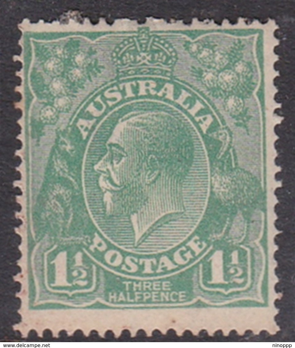 Australia SG 61 1923 King George V,Three Half Penny Green,Single Watermark, Mint Hinged,toned Gum - Neufs