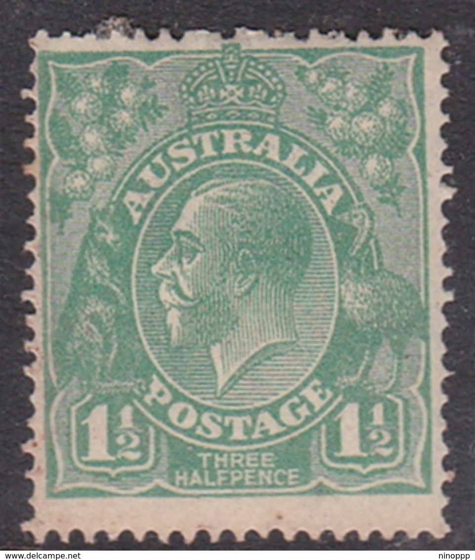 Australia SG 61 1923 King George V,Three Half Penny Green,Single Watermark, Mint Hinged,toned Gum - Mint Stamps