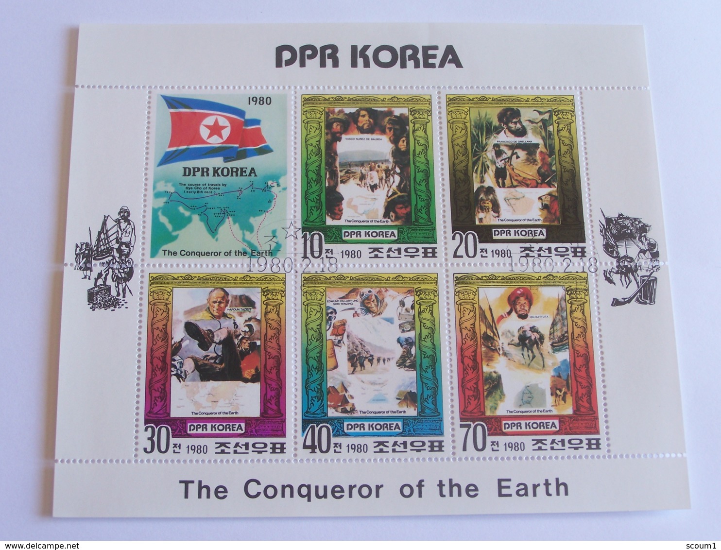 6 Timbres The Conqueror Of The Hearth- Dpr Korea - Geografia