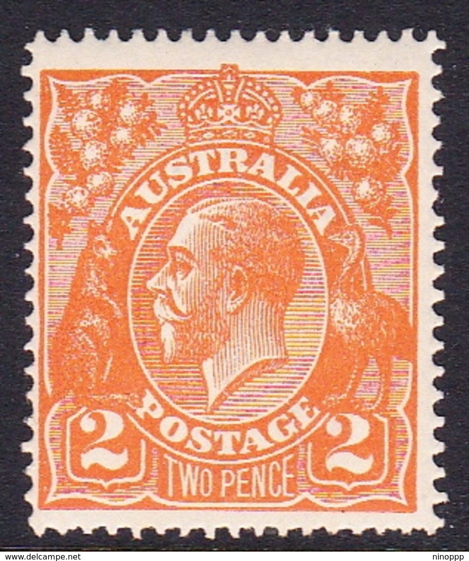 Australia SG 62a 1921 King George V,2d Brown Orange,Single Watermark, Mint Hinged - Neufs