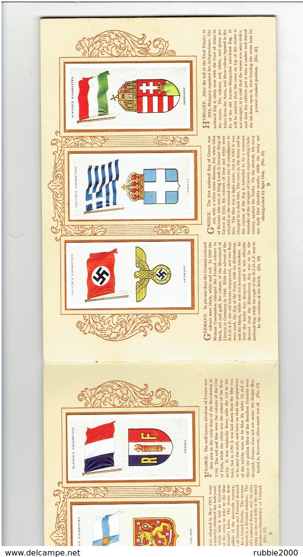 AN ALBUM OF NATIONAL FLAGS AND ARMS JOHN PLAYER AND SONS 1936 ALBUM COMPLET 50 DRAPEAUX NATIONAUX CIGARETTE JOHN PLAYER - Player's