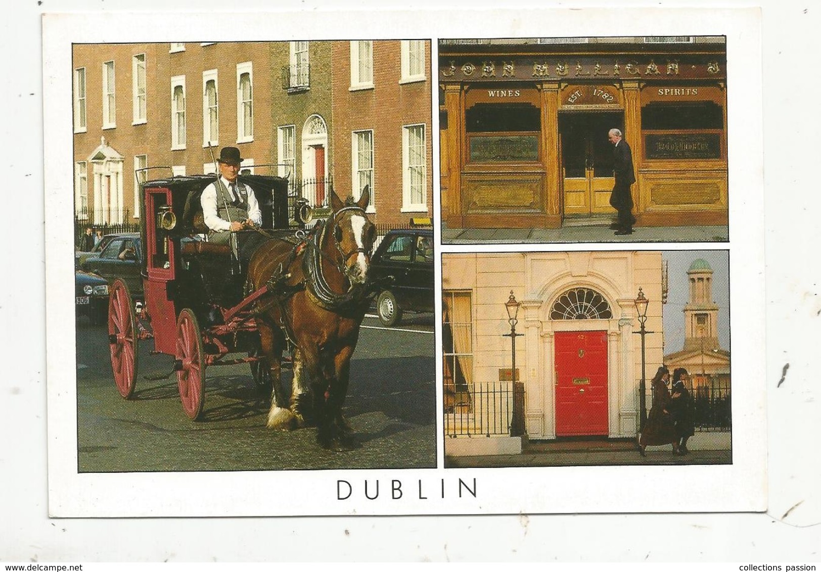 Cp, Folklore, Irlande, DUBLIN , Multi Vues , Attelage , Cheval , Voyagée 1998, Ed. Insight - Dublin