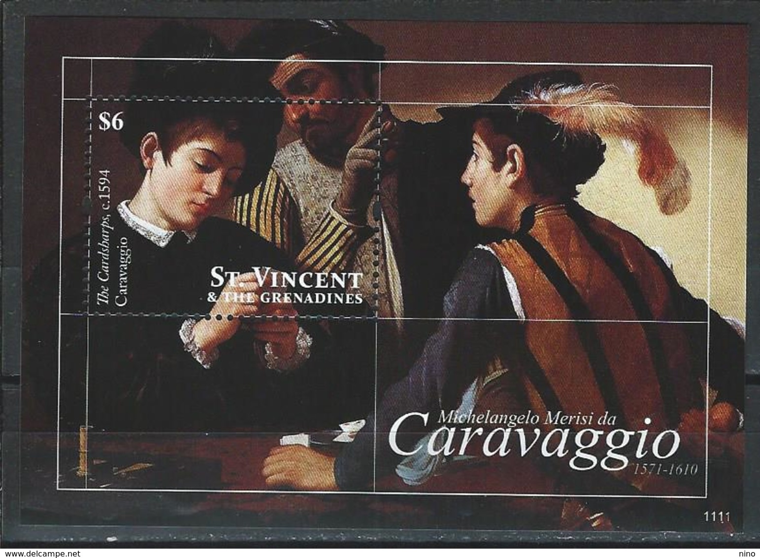 St. Vincent. Scott # 3783 MNH S/sheet. Painting By Caravaggio  2011 - St.Vincent (1979-...)