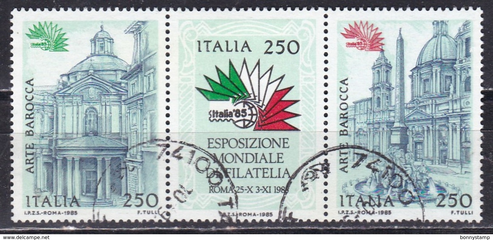 Repubblica Italiana, 1985 - Esposizione Mondiale Di Filatelia, Blocco - Nr.1719/1721 Usato° - 1981-90: Usati