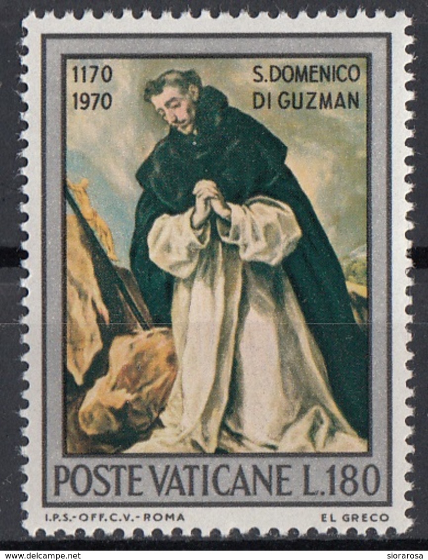 Vaticano 1971 Blf. 512 "S. Domenico (Guzman) In Preghiera" Quadro Dipinto  Ritratto El Greco Paintings MNH - Religione