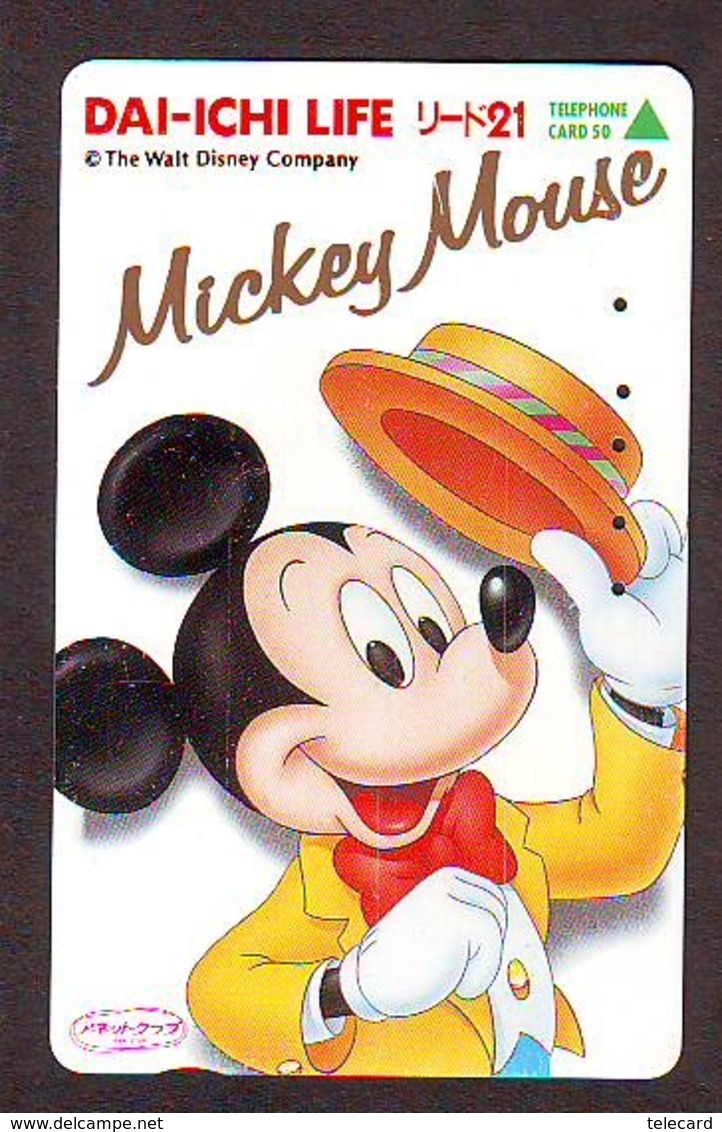 Télécarte Japon * 110-011 * DISNEY * MICKEY (6417) Chapeau * Dai Ichi Life Insurance Japan Phonecard TK Insurance - Disney