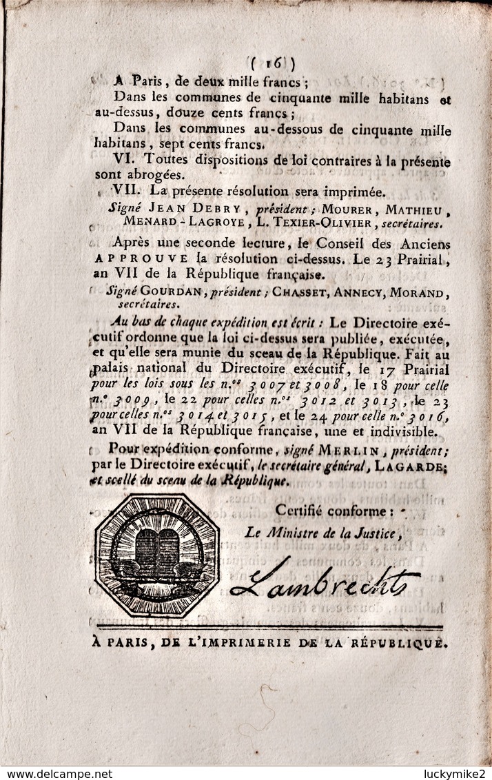 Early French Republic 16  Page Booklet.  Ref 0544 - Documenti Storici