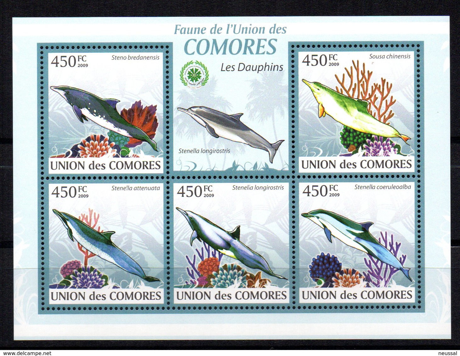 Serie De Nº 2428/32  Comores. - Delfines