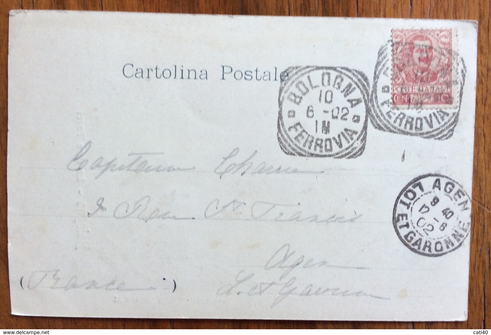 BOLOGNA LE DUE TORRI  CARTOLINA VIAGGIATA  IN FRANCIA ANNULLO AGEN LOT ET GARONNE 12/6/1902 - Genova