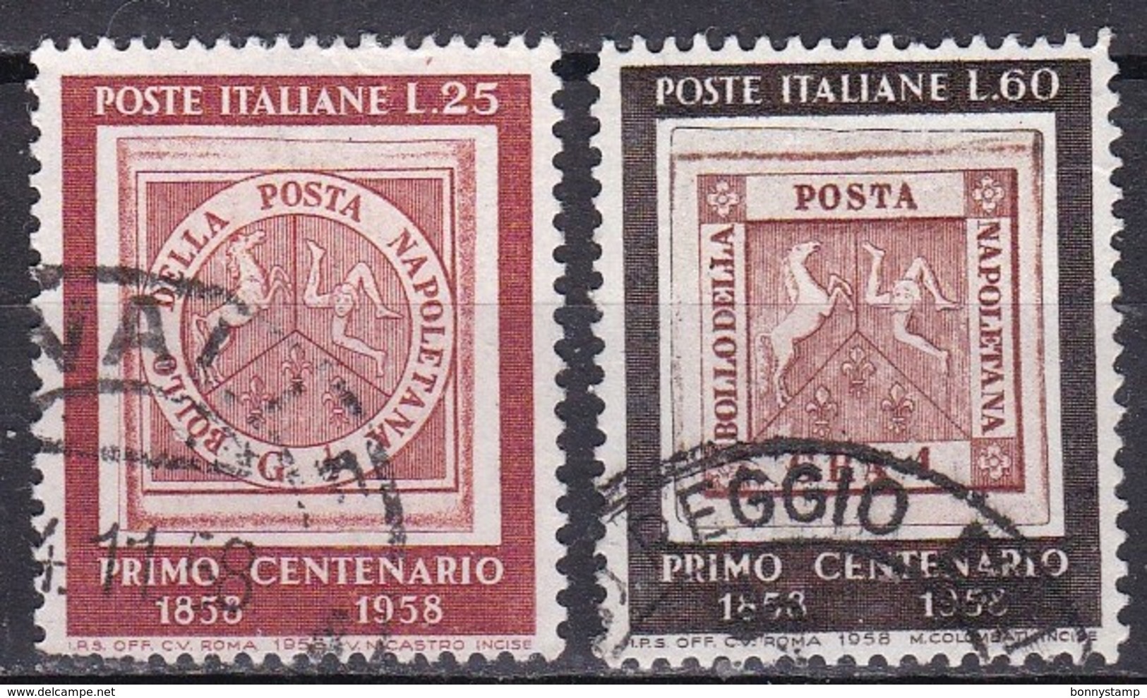 Repubblica Italiana, 1958 - Francobolli Regno Di Napoli -  Nr. 840/841 Usato° - 1946-60: Usati