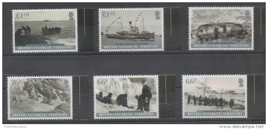 BRITISH ANTARCTIC TERRITORY,BAT, 2015, IMPERIAL, SHIPS, BOATS,TRANSANTARCTIC   EXPEDITION,  NICE  PHOTOS, PART III, 6v - Other & Unclassified