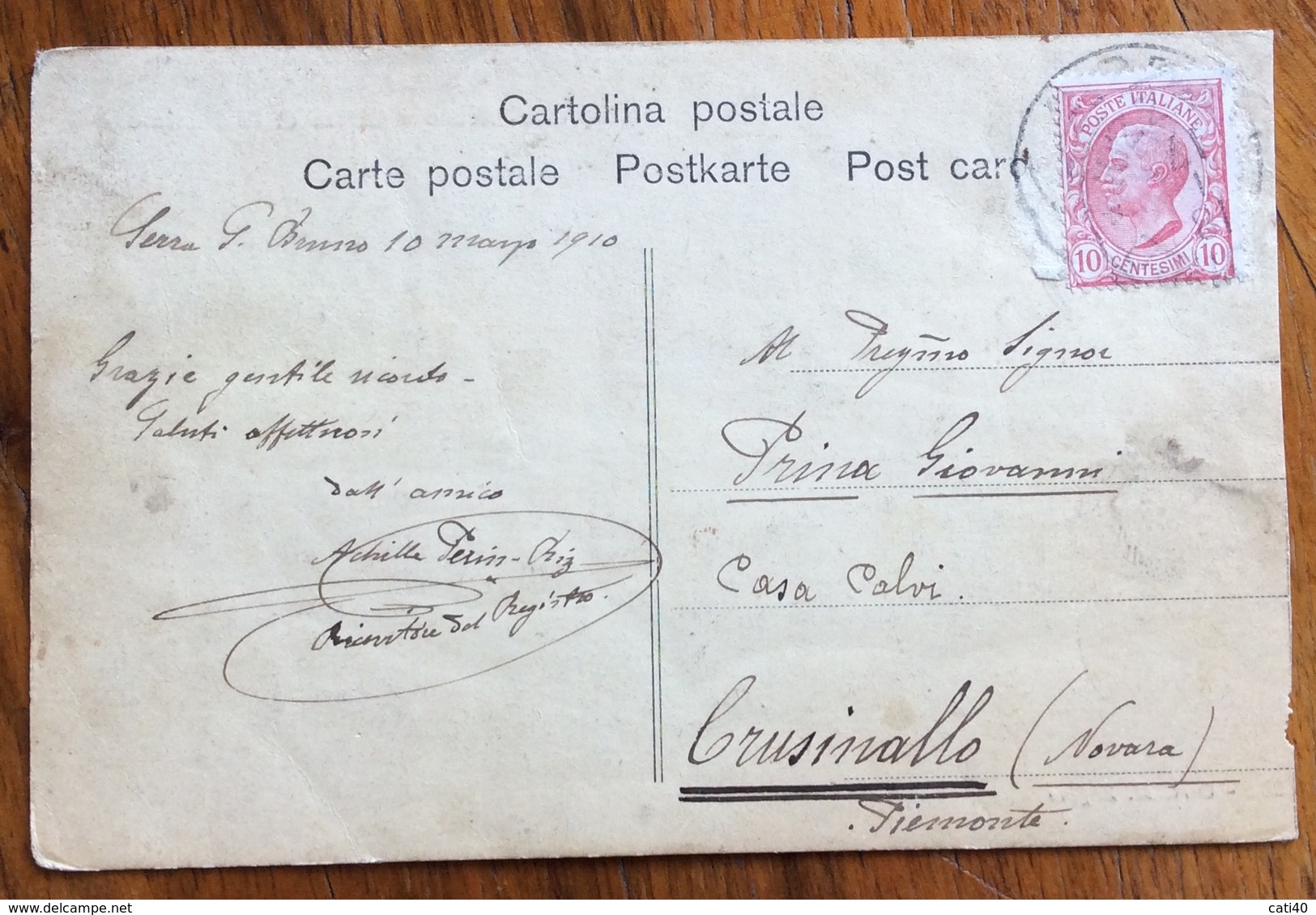 SERRA S.BRUNO CELLA DI S.BRUNO E CHIESA DI S.MARIA CARTOLINA VIAGGIATA A CRUSINALLO IN DATA 10/3/1910 - Vibo Valentia