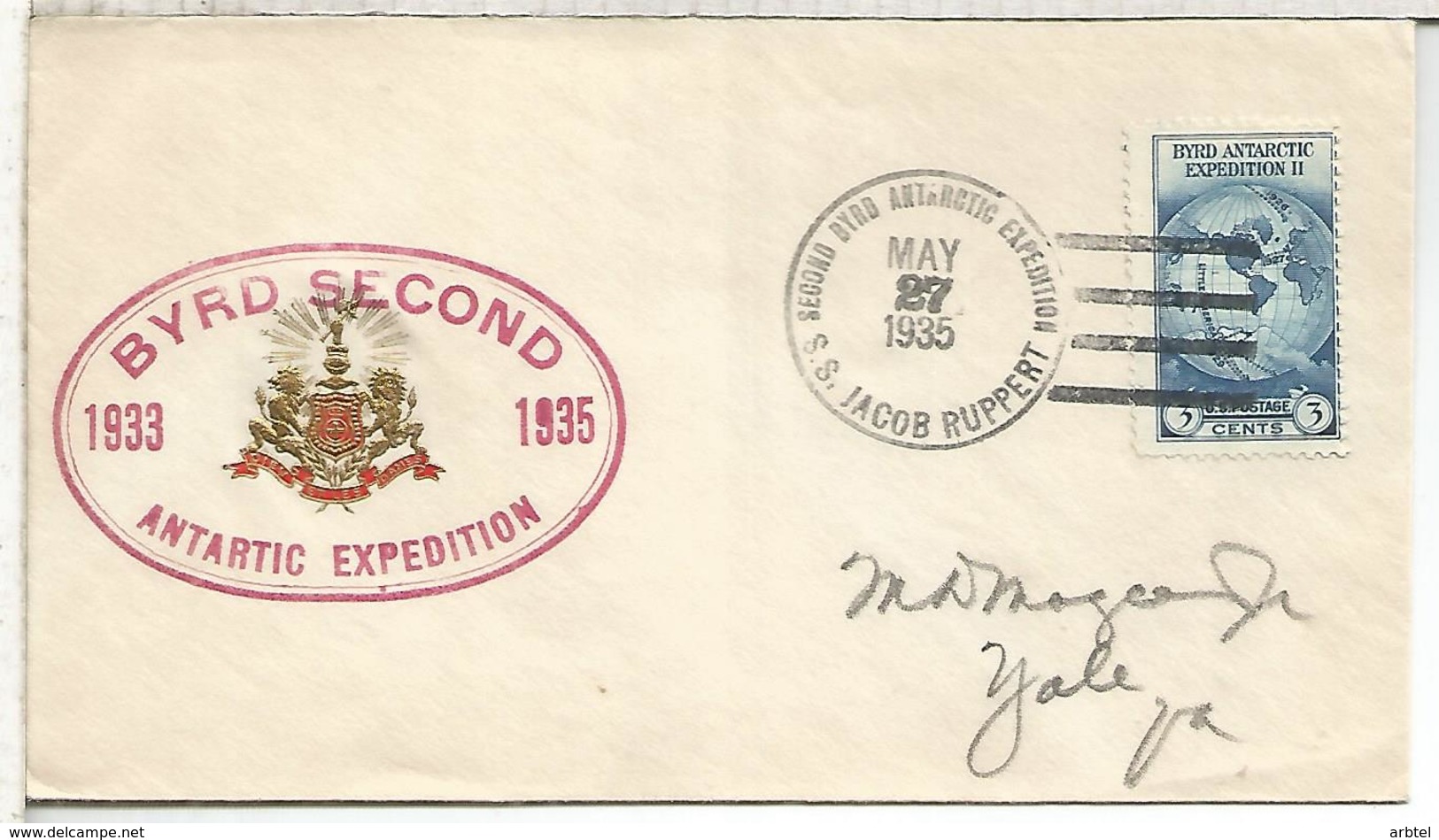 ESTADOS UNIDOS USA 1935 CC BYRD SECOND ANTARCTIC EXPEDITION ANTARTIDA POLO SUR - Expediciones Antárticas